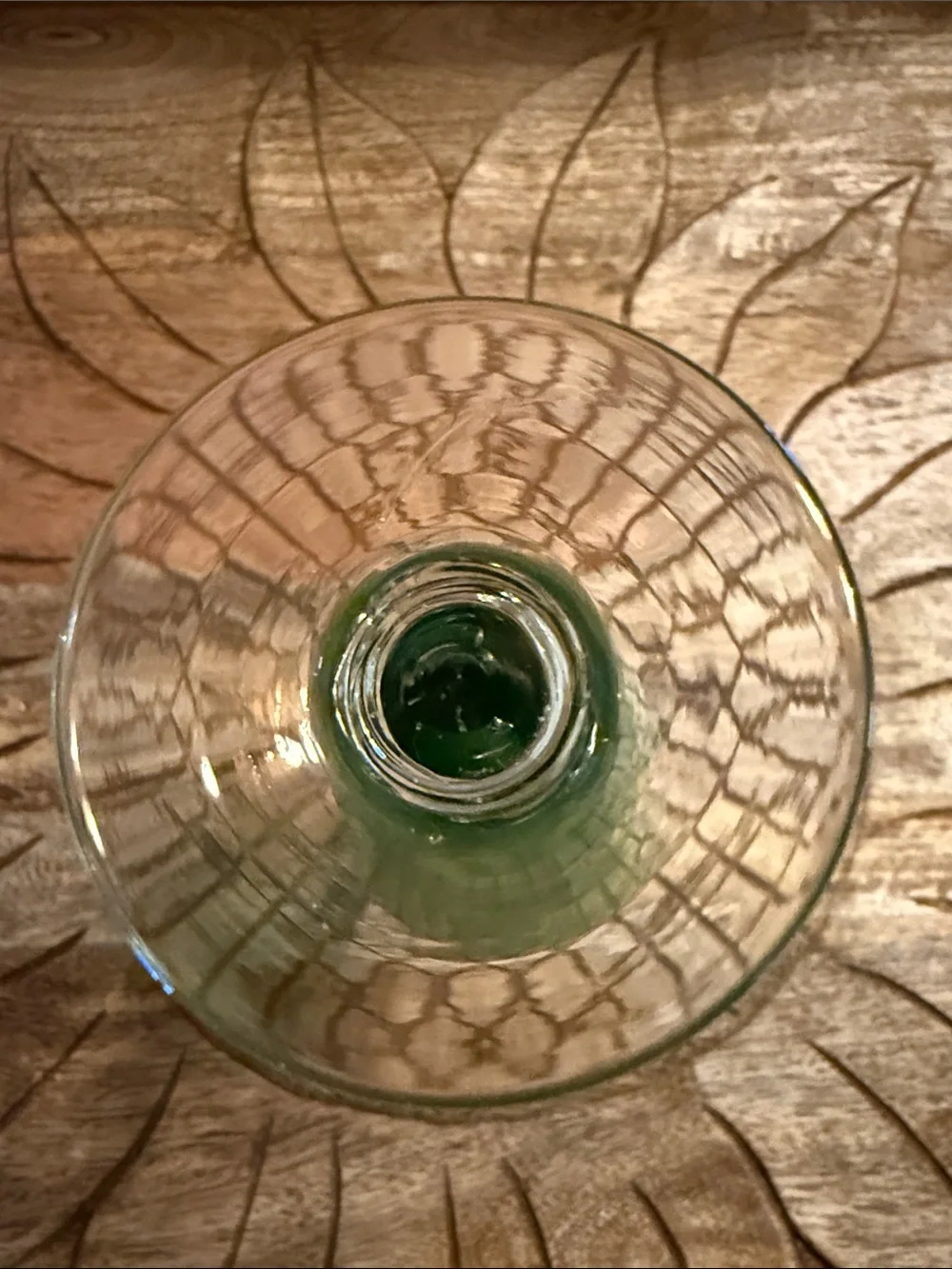 Vintage Green Ruffled Glass Vase - Picture 6 of 6